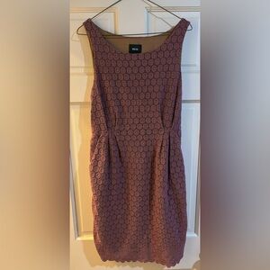 MAEVE ANTHROPOLOGIE Lilac Purple Gathered Lace Eyelet Sheath Dress Size 10P